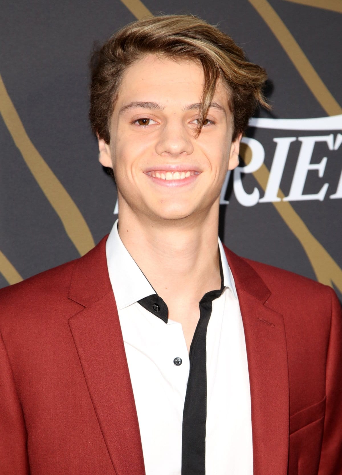 Jace Norman in a maroon Topman suit for Variety’s Power Of Young Hollywood event