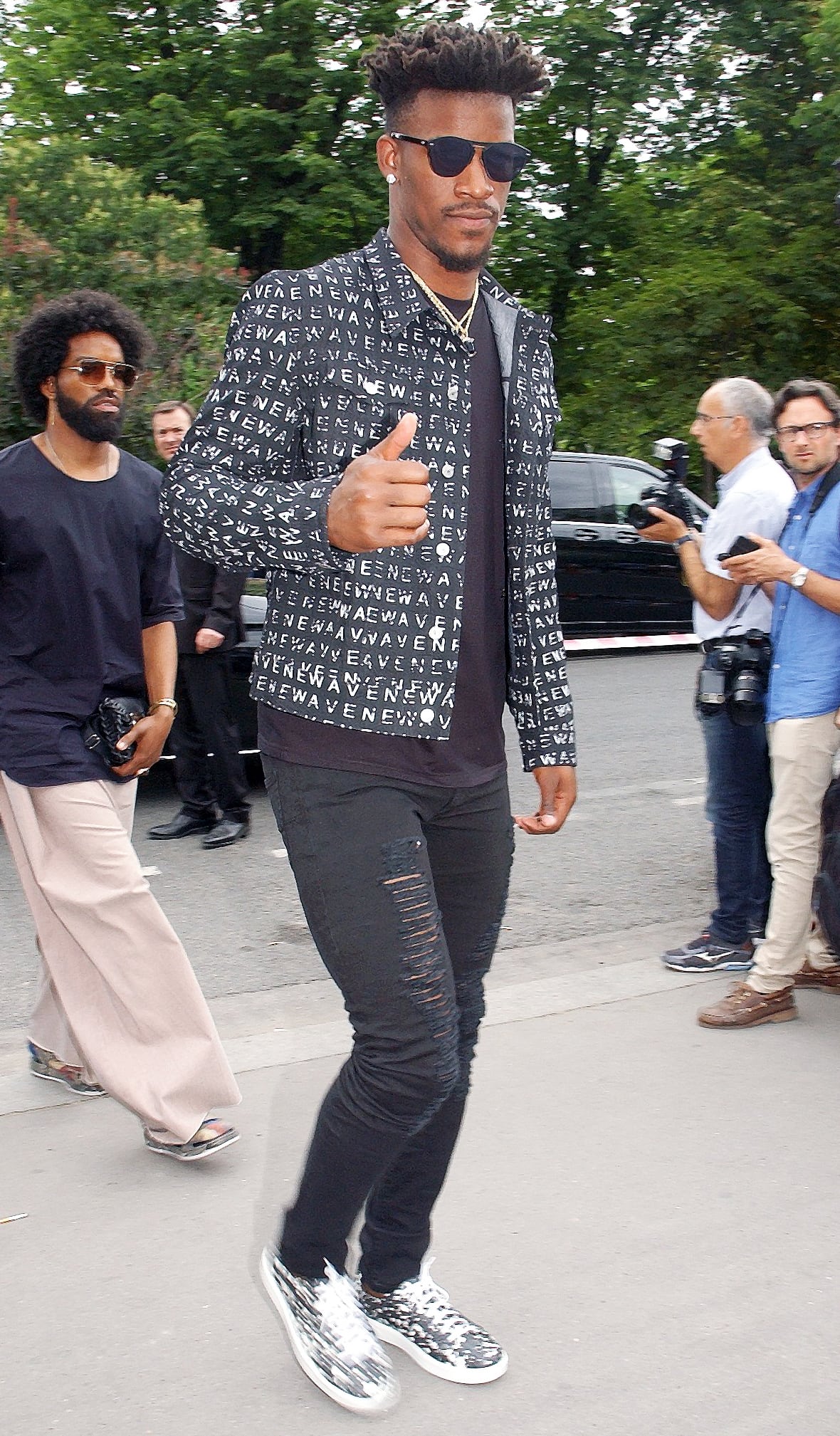 Coffee entrepreneur Jimmy Butler in Dior during Paris Fashion Week in 2017