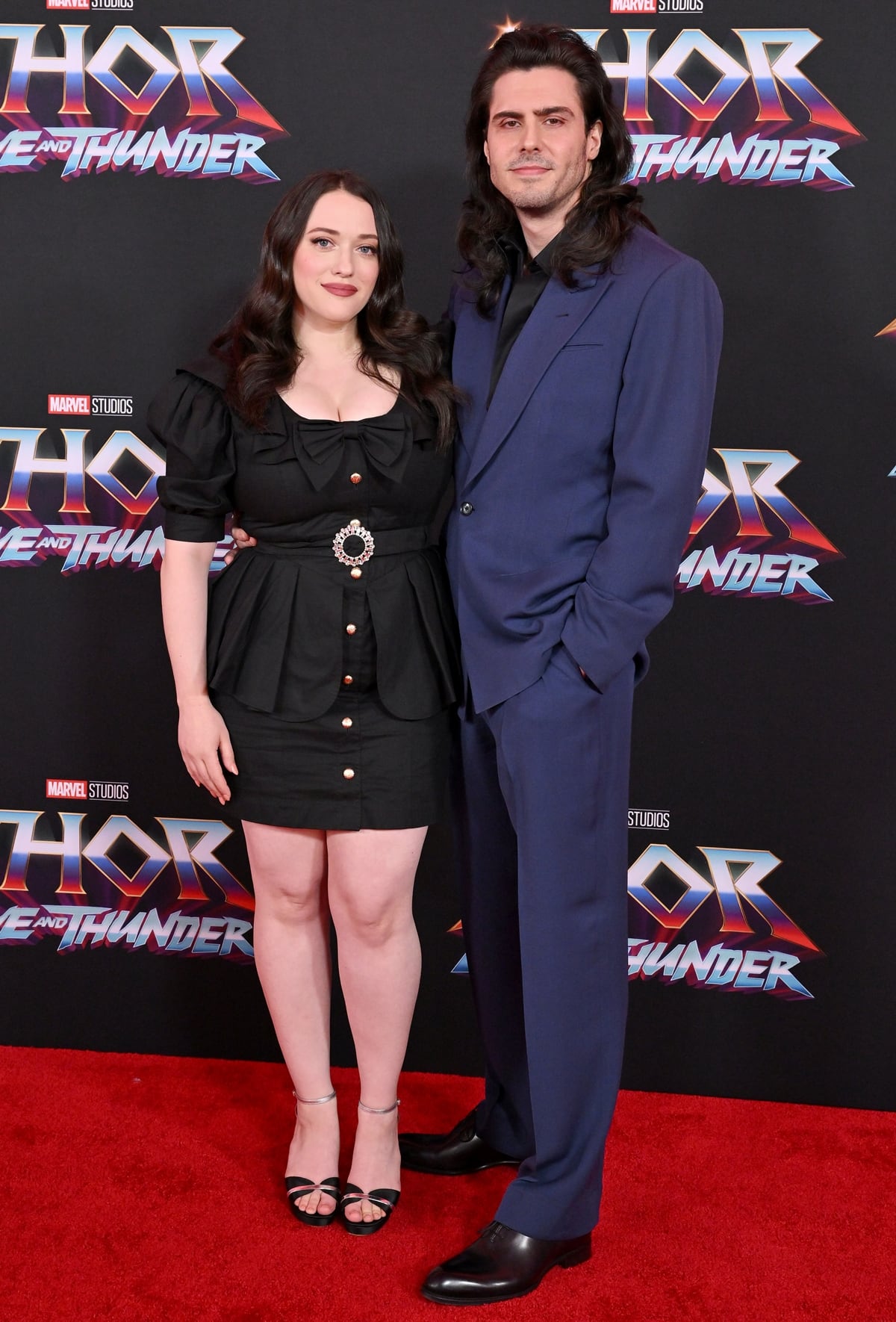 Kat Dennings and Andrew W.K. attend Marvel Studios' "Thor: Love and Thunder" Los Angeles Premiere