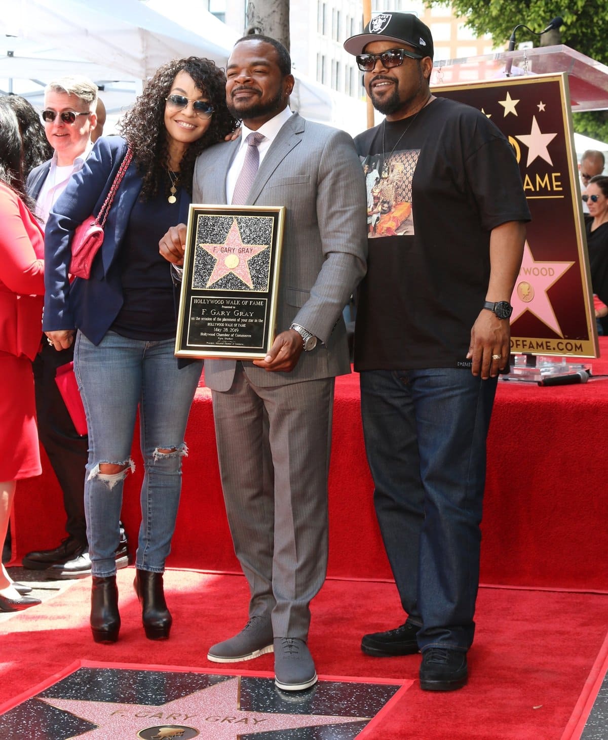 Ice Cube (R) and his wife Kimberly Woodruff (L) attend Director F. Gary Gray Honored With Star On The Hollywood Walk Of Fame