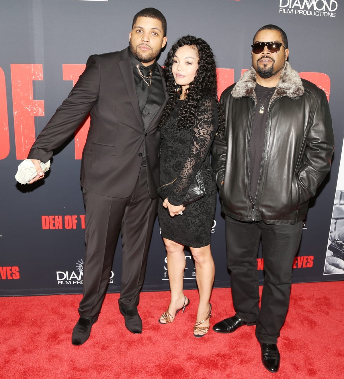 Actor O'Shea Jackson Jr. and his parents Kimberly Woodruff and Ice Cube