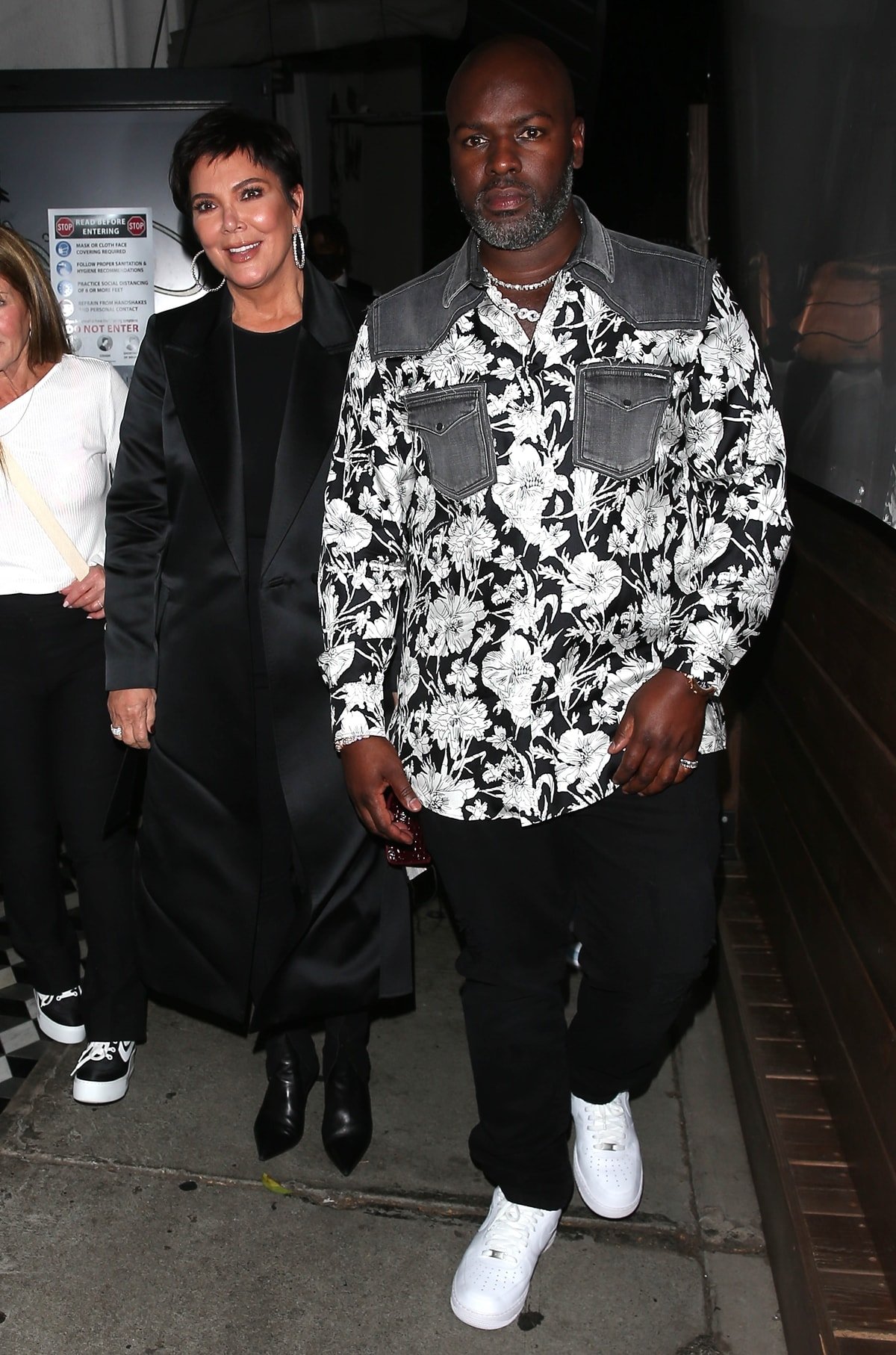 Kris Jenner and her boyfriend Corey Gamble leaving dinner at Craigs Restaurant in West Hollywood