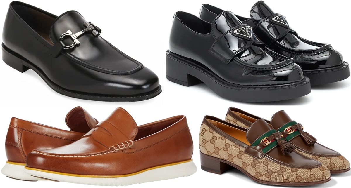 Popular loafers from Salvatore Ferragamo, Prada, Cole Haan, and Gucci