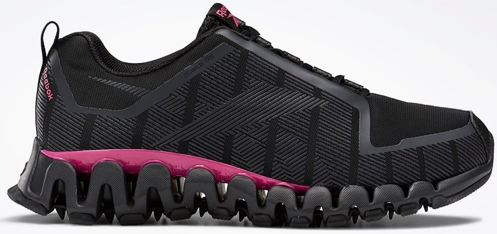 These pink and black women's ZigTech running shoes bring an outdoor feel to your everyday routine