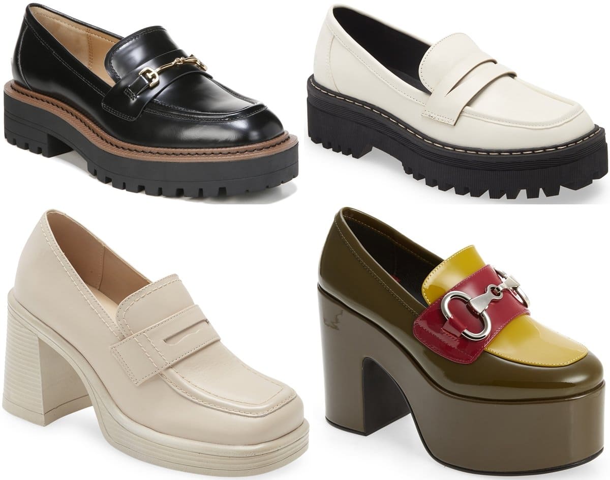 Sophisticated loafers lifted by platforms that will boost your height