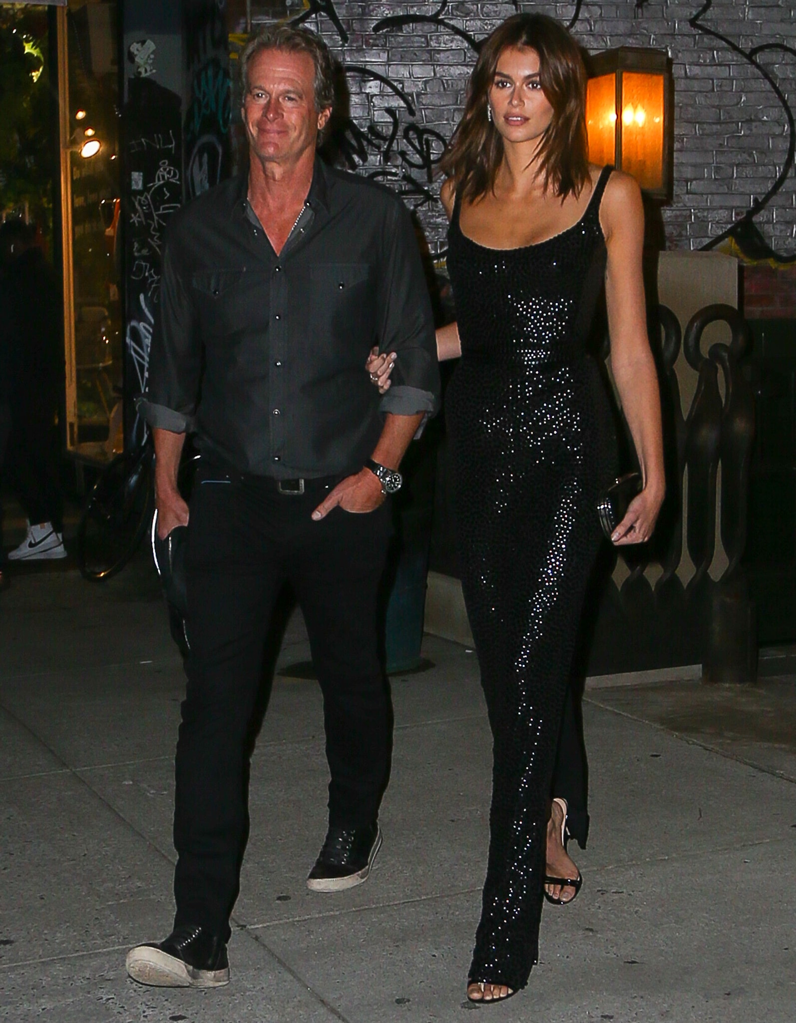 Rande Gerber and daughter Kaia Gerber grab dinner in New York City ahead of the DKMS gala