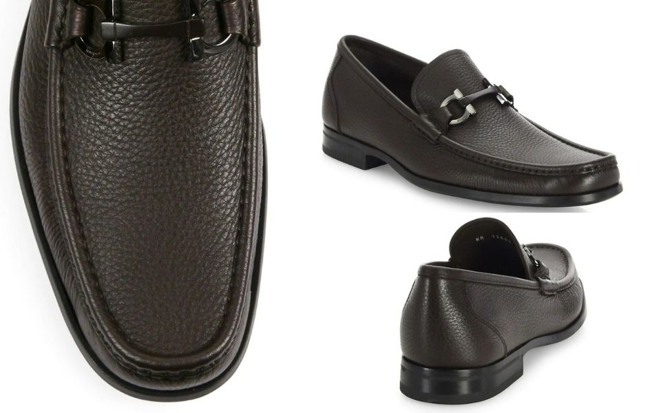 Salvatore Ferragamo's signature double Gancini bit completes the refined look of these Crown apron-toe loafers