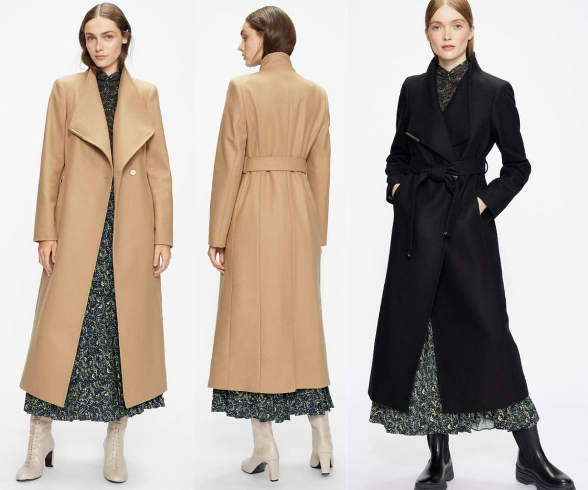 Ted Baker Rosell Long Length Wool Wrap Coat