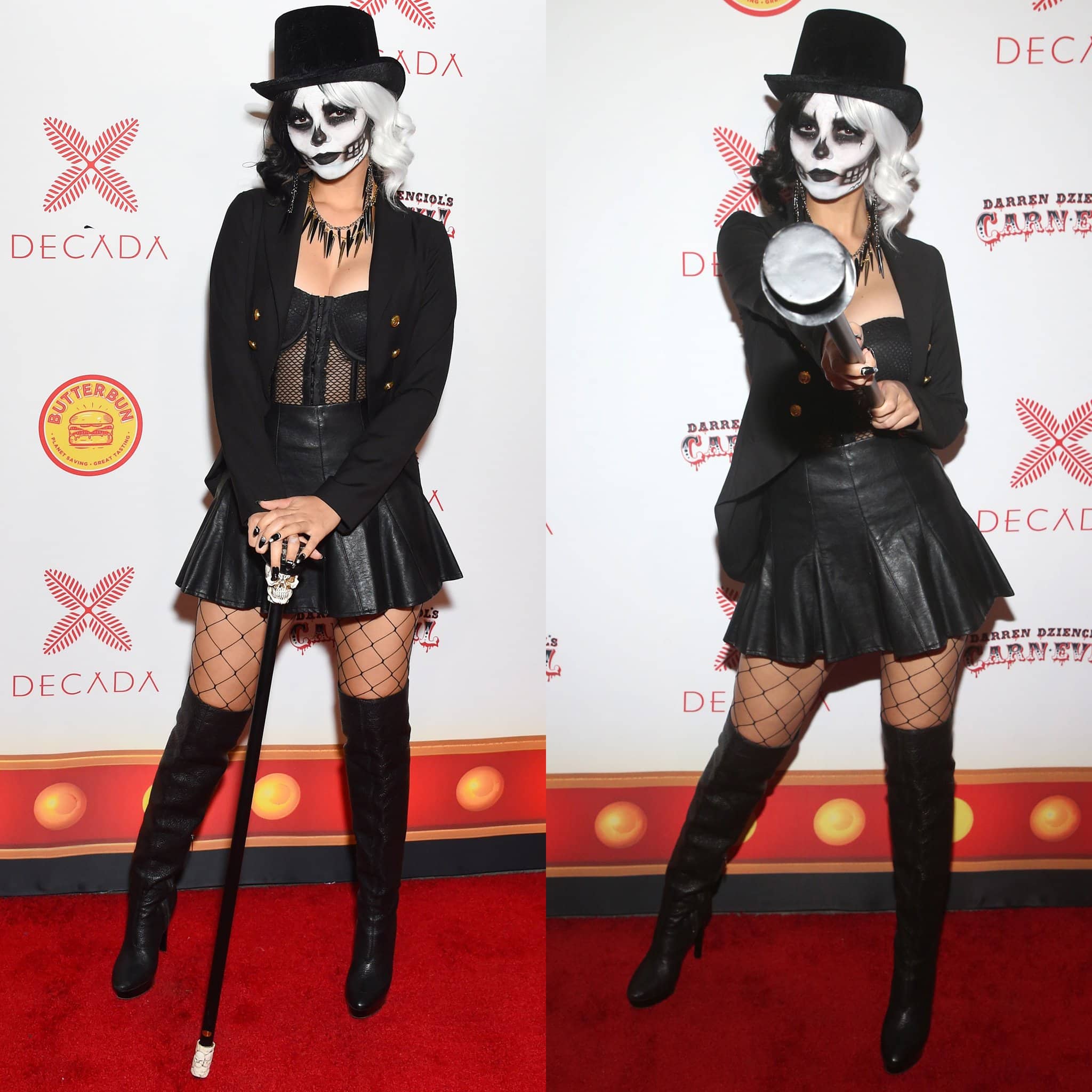 Victoria Justice gets seductive in her modern skeleton costume