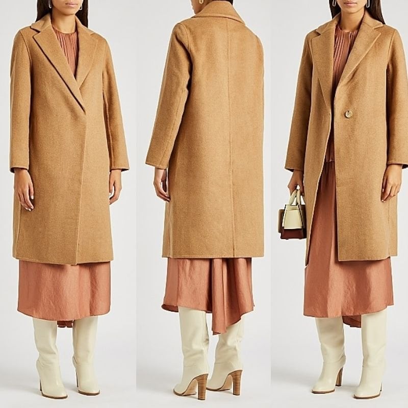 Vince Classic Camel Wool-Blend Coat