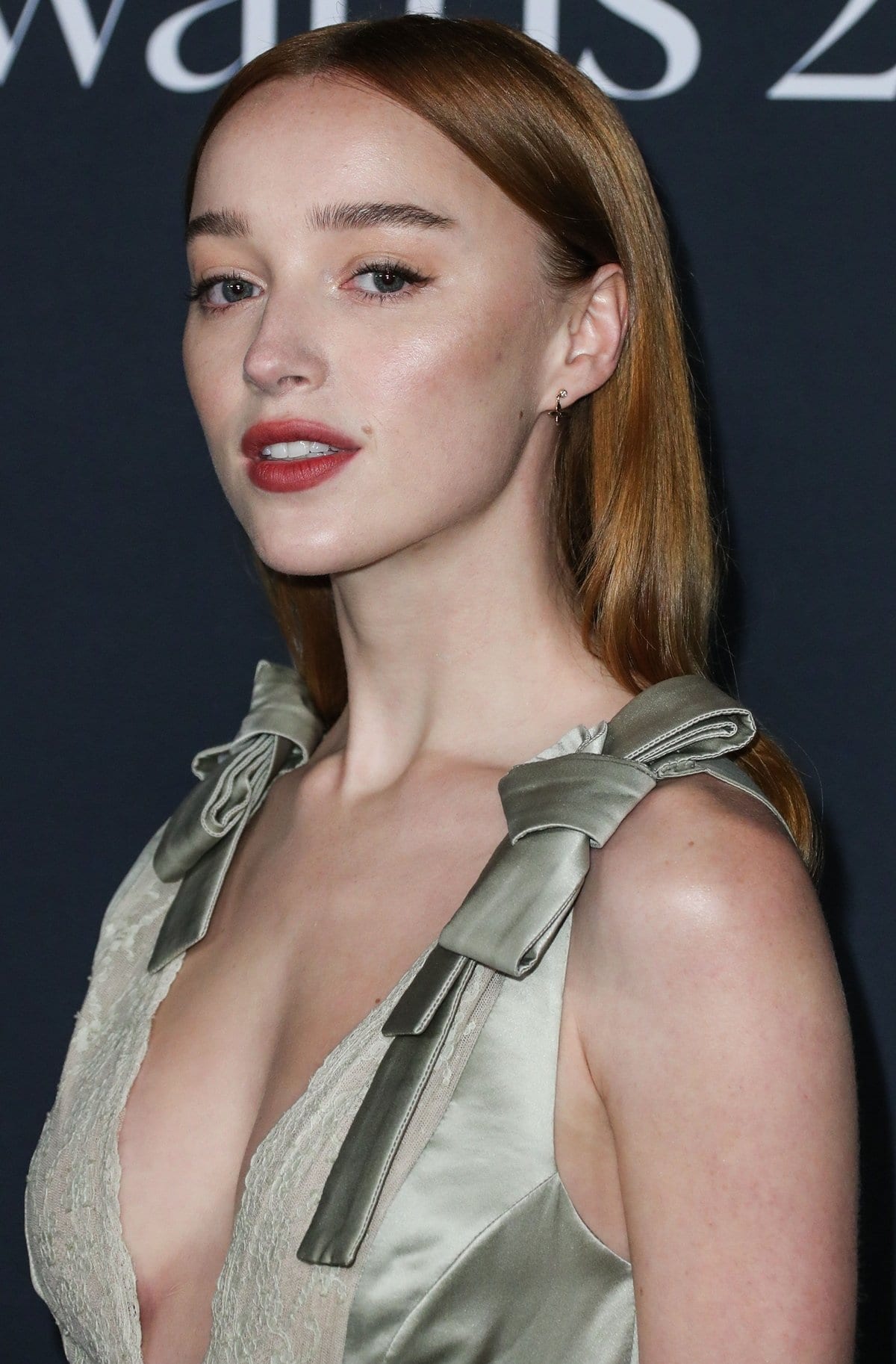 Actress Phoebe Dynevor wearing a sexy Louis Vuitton dress arrives at the 6th Annual InStyle Awards 2021