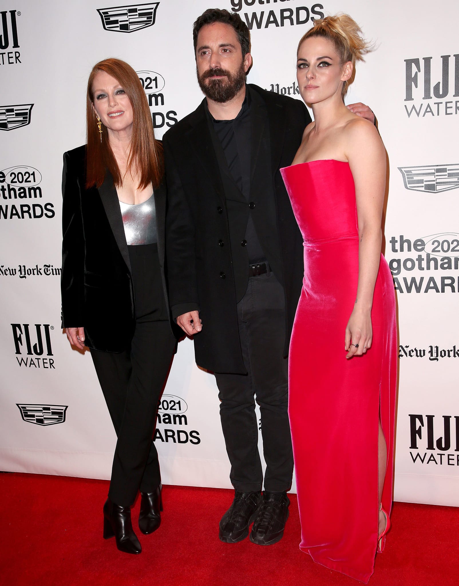 Julianne Moore and Pablo Larrain present one of the Gotham Performer Tribute Awards to Kristen Stewart