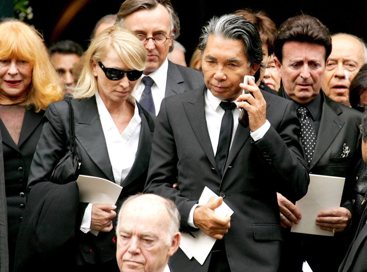 Kenzo Takada attends Yves Saint Laurent's funeral