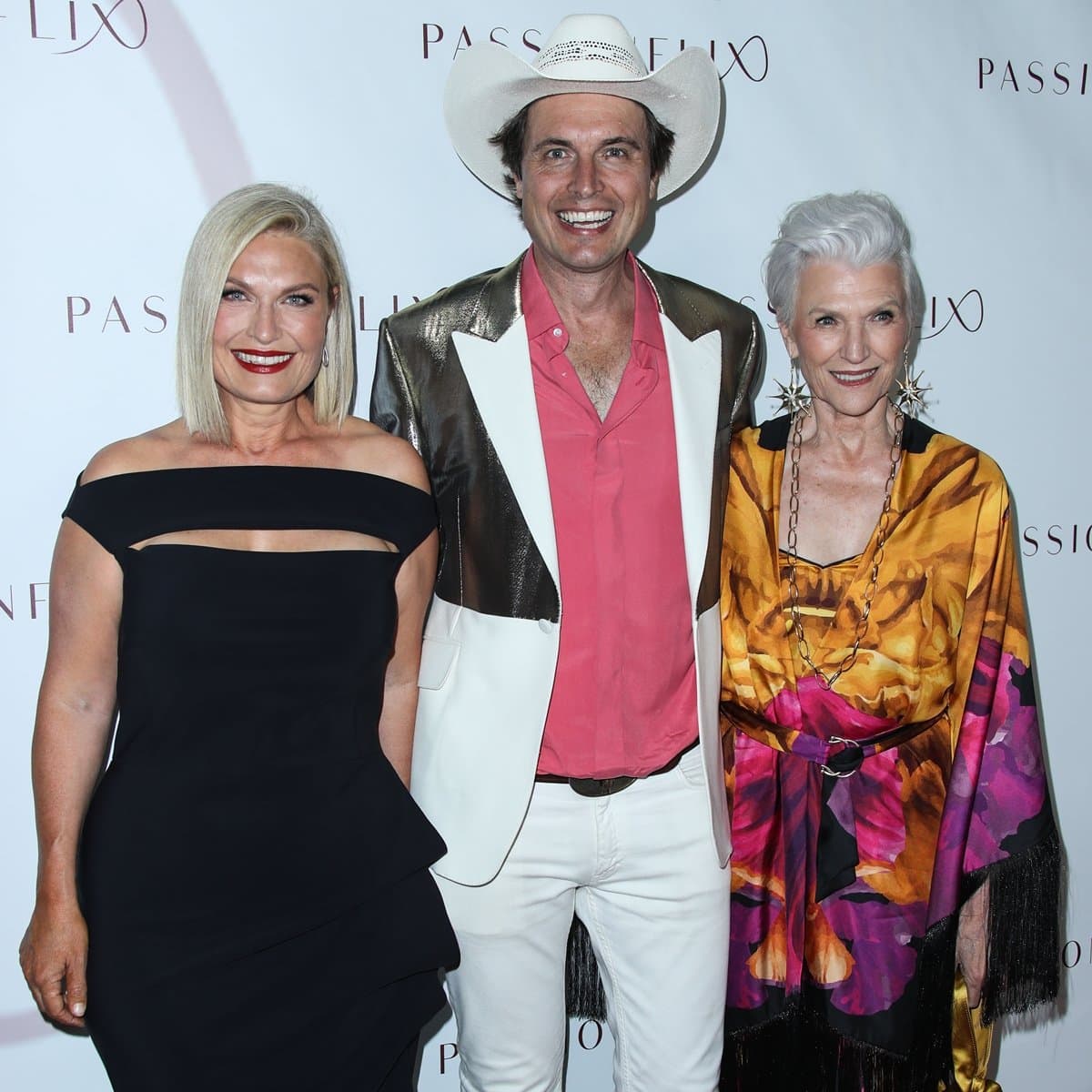 Kimbal Musk with his sister Tosca Musk (L) and his mother Maye Musk (R)