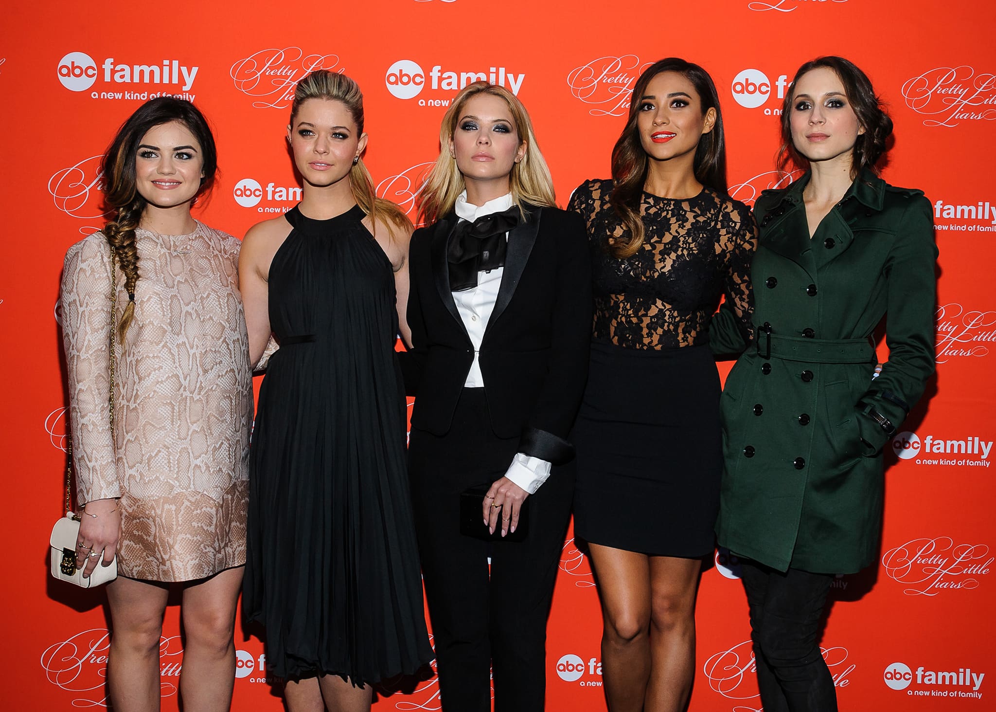 Lucy Hale, Sasha Pieterse, Ashley Benson, Shay Mitchell, and Troian Bellisario at the Pretty Little Liars season finale screening on March 18, 2014