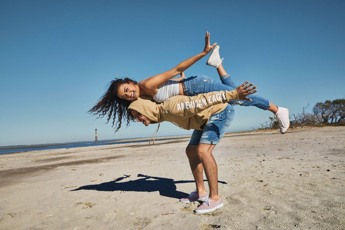 Outer Banks stars Chase Stokes and Madison Bailey fronted American Eagle's Beachy New Campaign