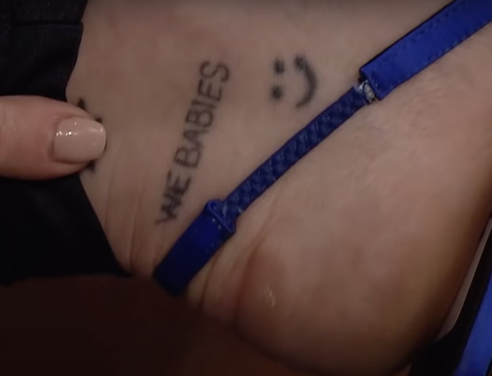 Miley Cyrus shows off her We Babies foot tattoo, which she got with Pete Davidson in 2017