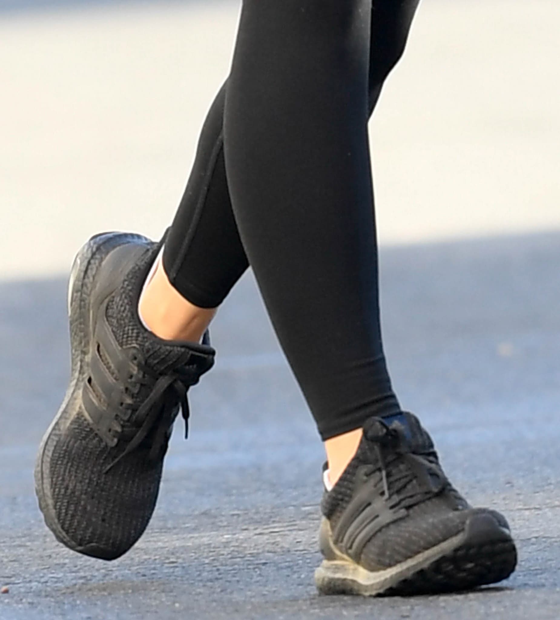 Olivia Wilde completes her athletic outfit with Adidas Ultraboost sneakers