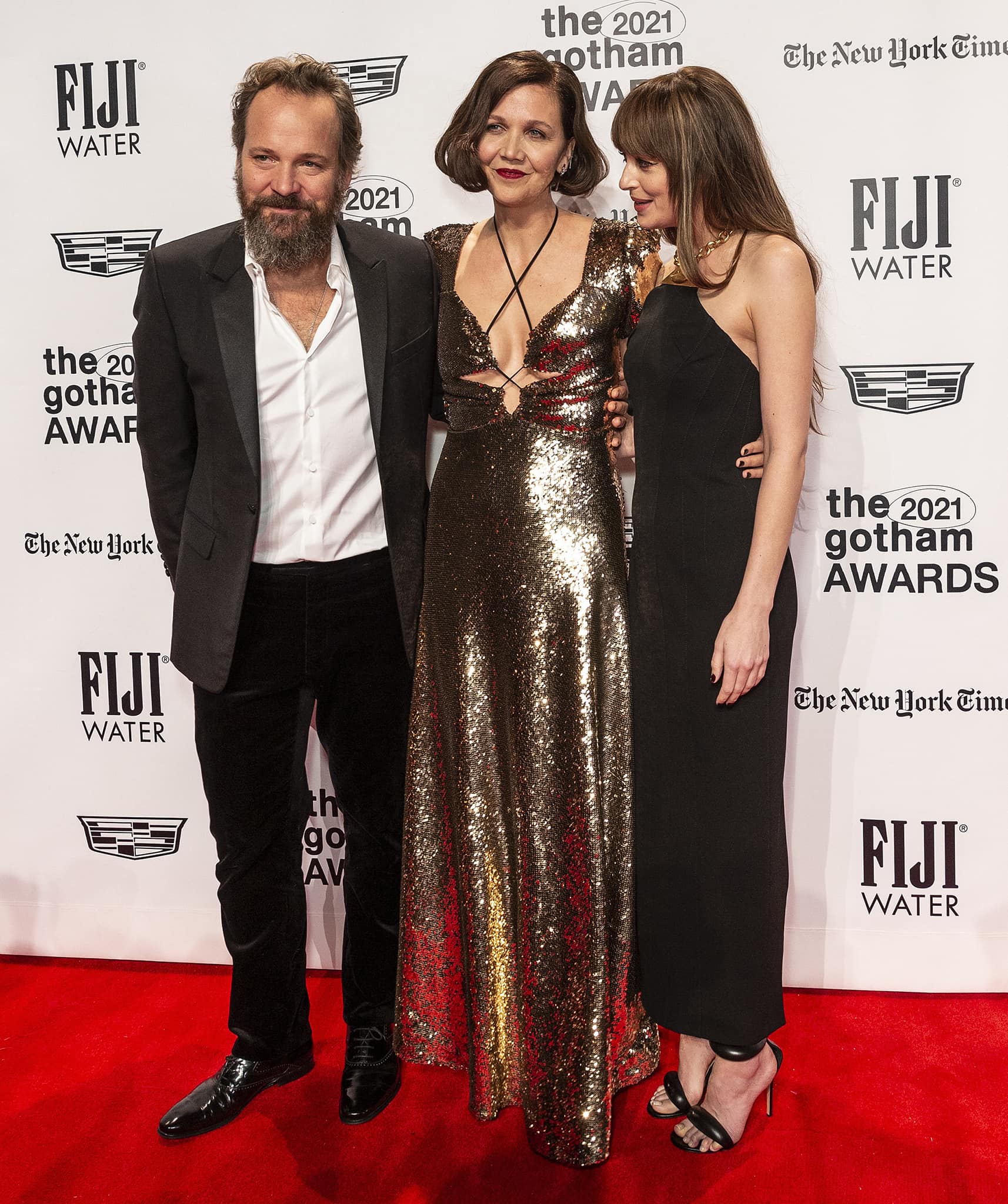Peter Sarsgaard, wife Maggie Gyllenhaal, and Dakota Johnson at the 31st Annual Gotham Awards