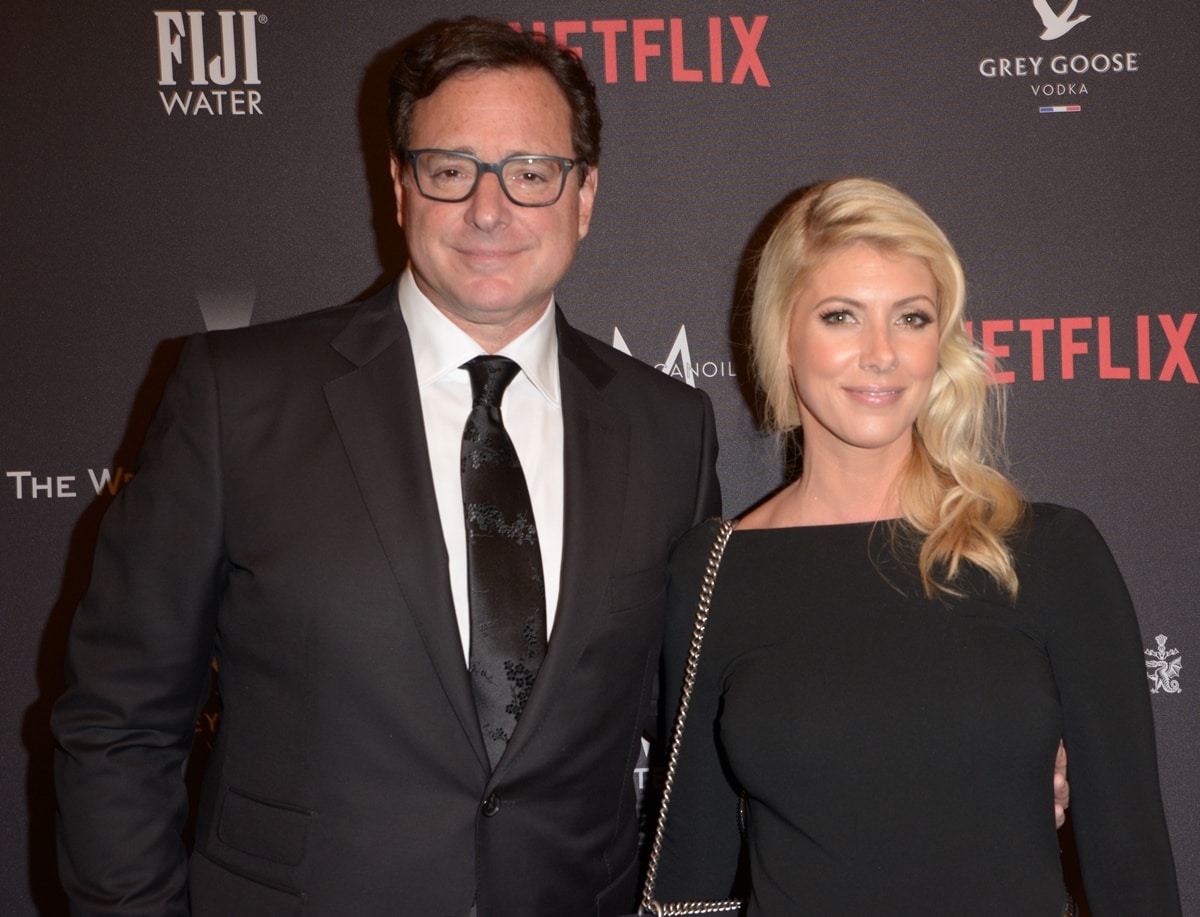 Actor Bob Saget and his shorter girlfriend Kelly Rizzo attend the 2017 Weinstein Company and Netflix Golden Globes after-party