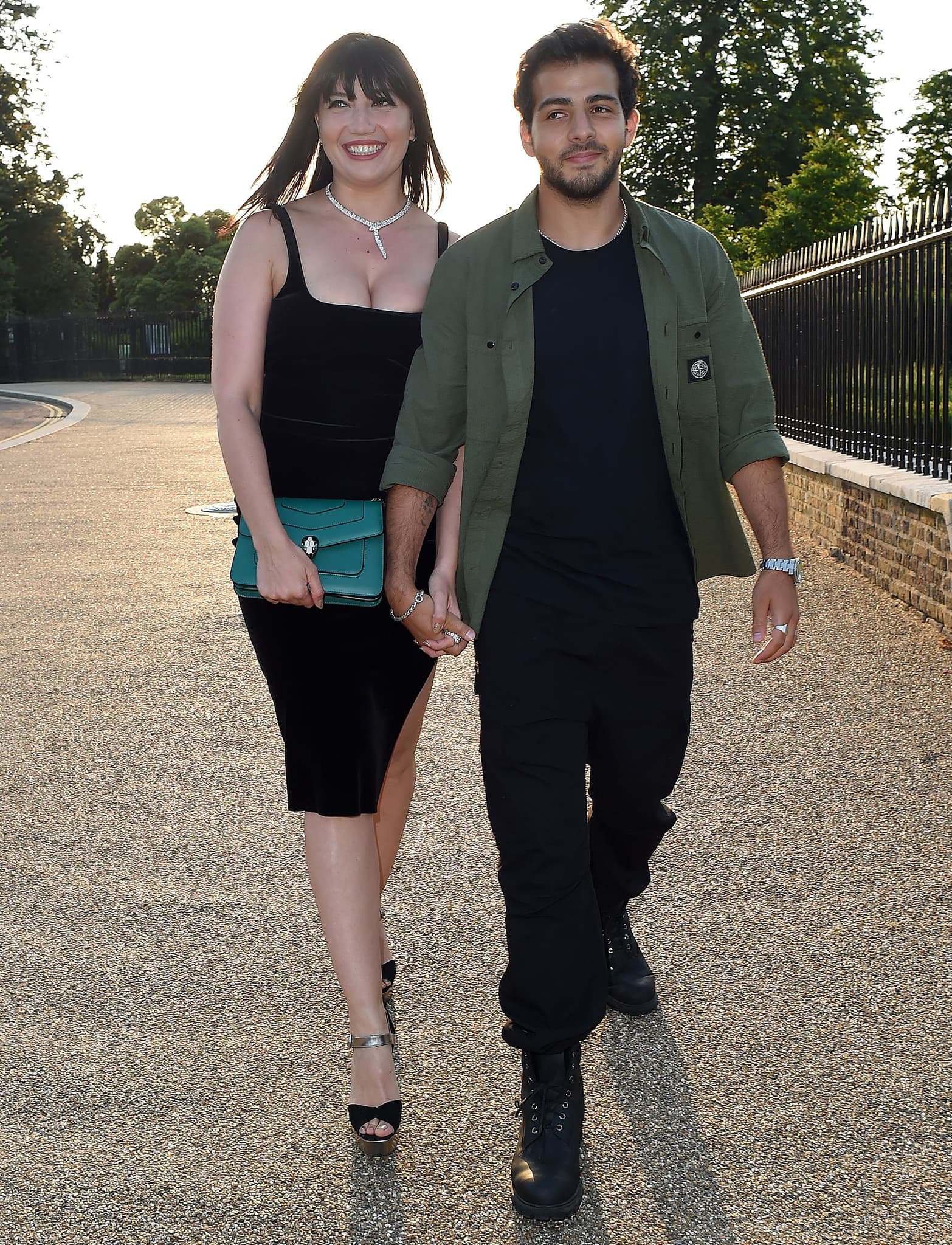 Daisy Lowe and Jordan Saul at the Bulgari Summer Party in Hyde Park on July 22, 2021