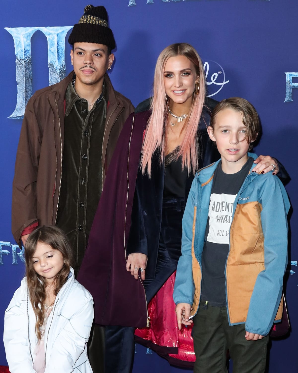 Jagger Snow Ross, Evan Ross, Ashlee Simpson, and Bronx Wentz arrive at the World Premiere Of Disney's Frozen 2