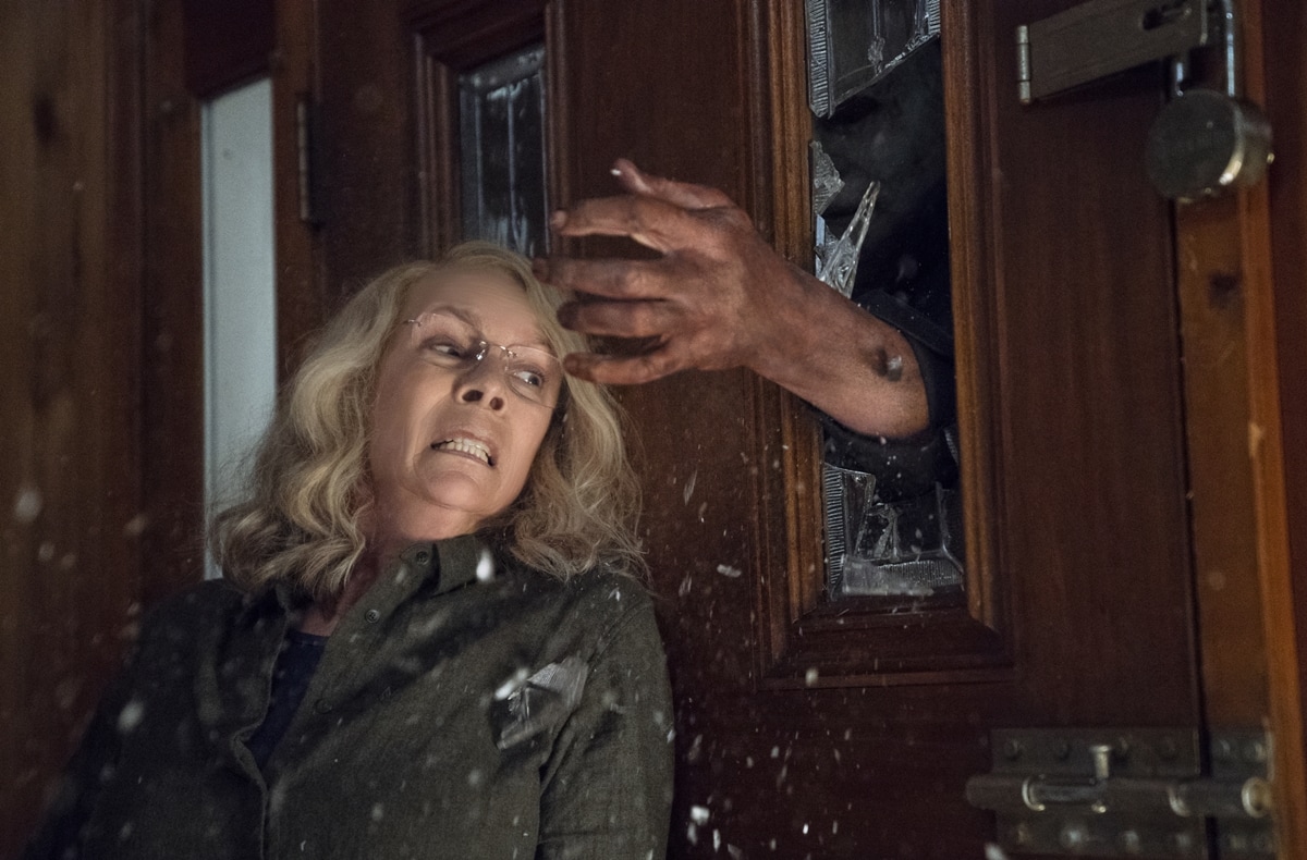Jamie Lee Curtis as Laurie Strode, the sole survivor of Michael Myers' 1978 killing spree, in the 2018 American slasher film Halloween