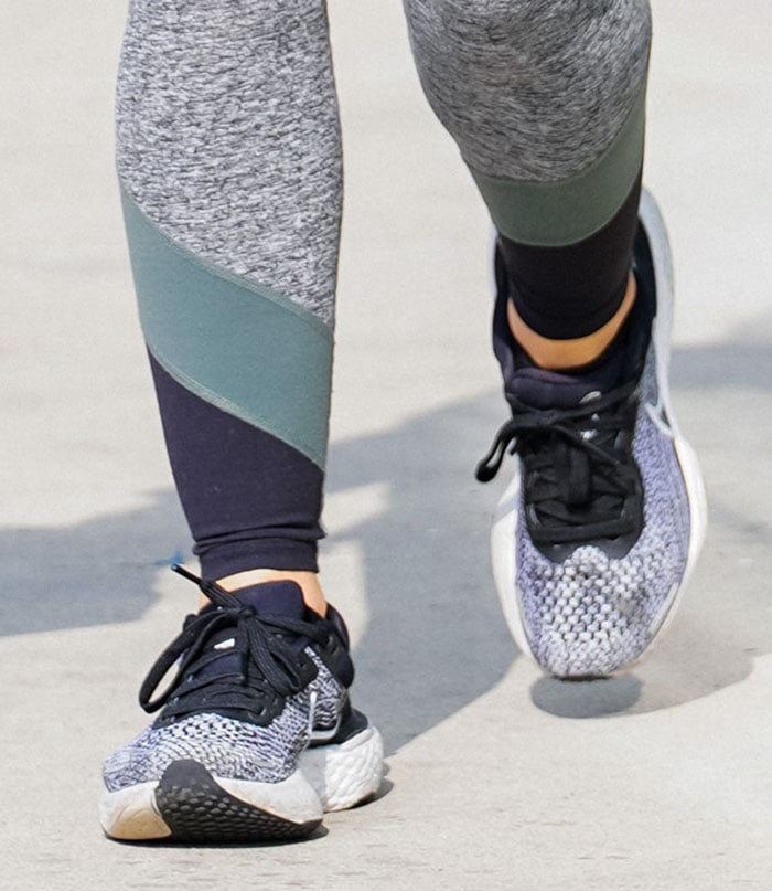 Lucy Hale teams her sporty outfit with Nike ZoomX Invincible Run Flyknit shoes