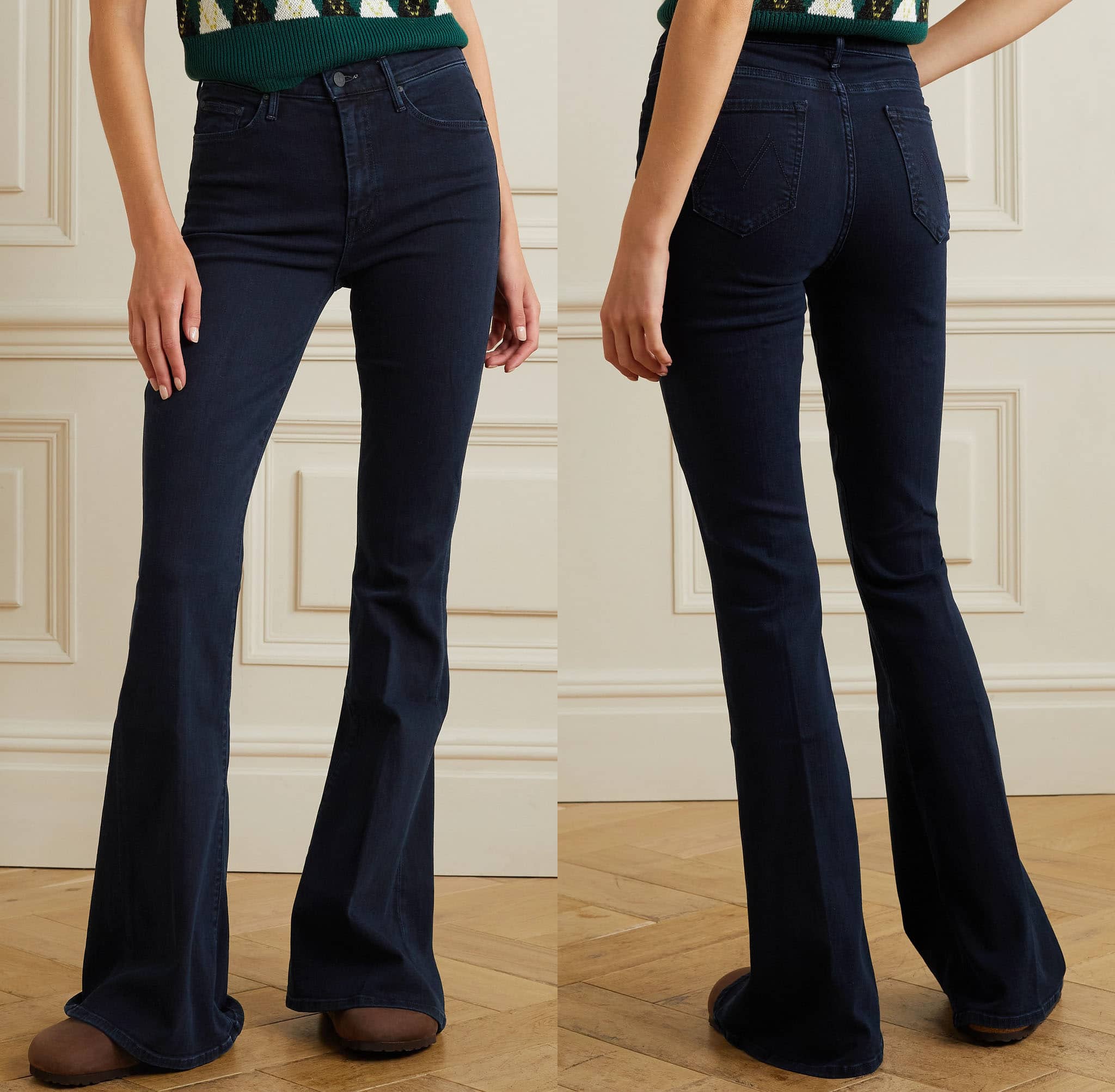 The Super Cruiser jeans feature a high-rise curve-hugging flare silhouette made of stretch denim