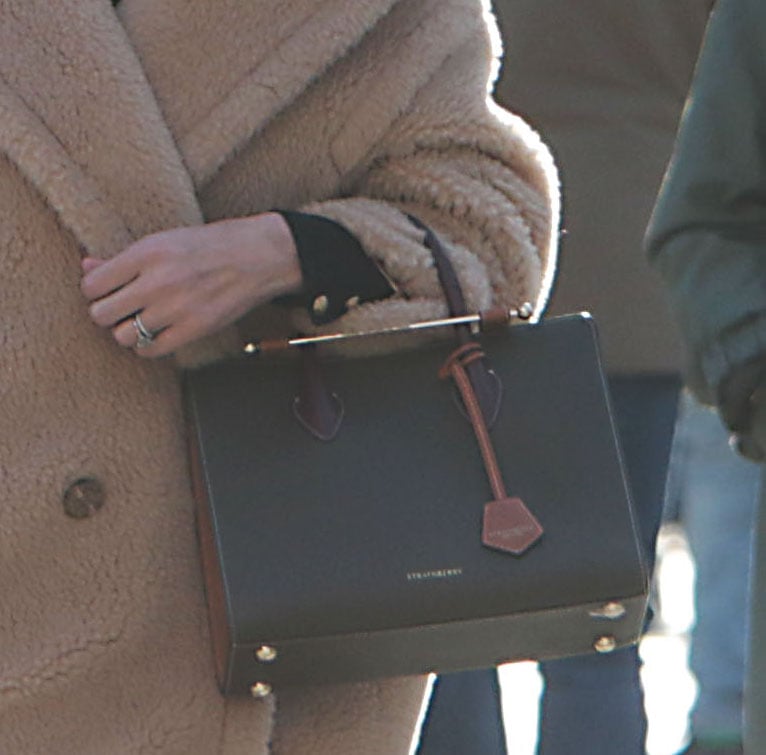 Nicky Hilton adds luxe to her cozy casual wear with Strathberry Midi tote