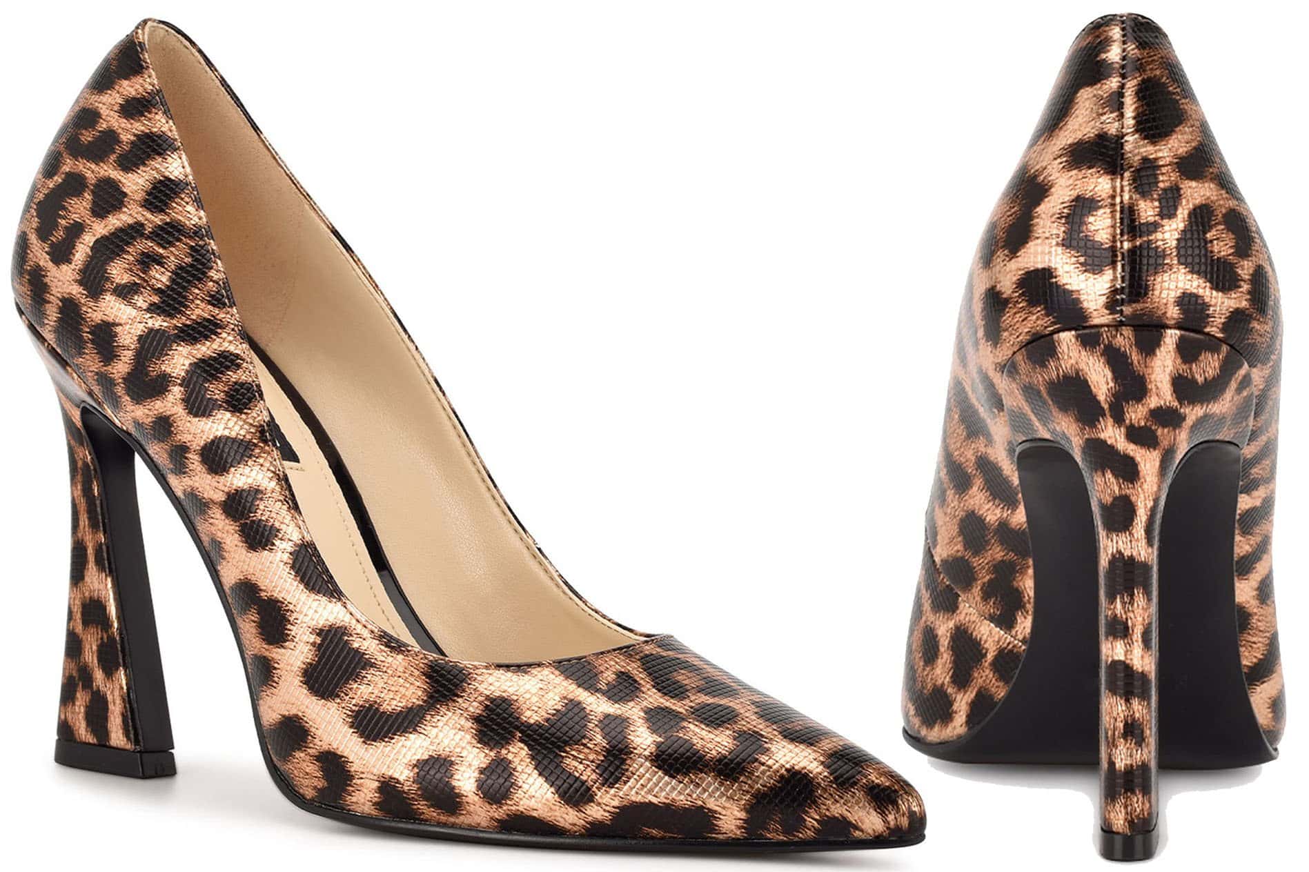 Featuring irregular, clustered rosettes, you can easily pair Nine West's leopard-print shoes with dresses or jeans