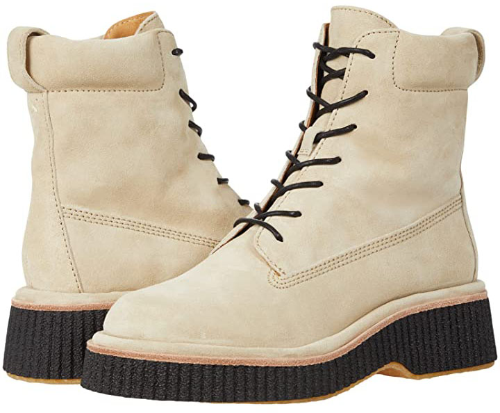 The Rag & Bone Sloane provides a utilitarian finish to any look with its lace-up design and black crepe sole