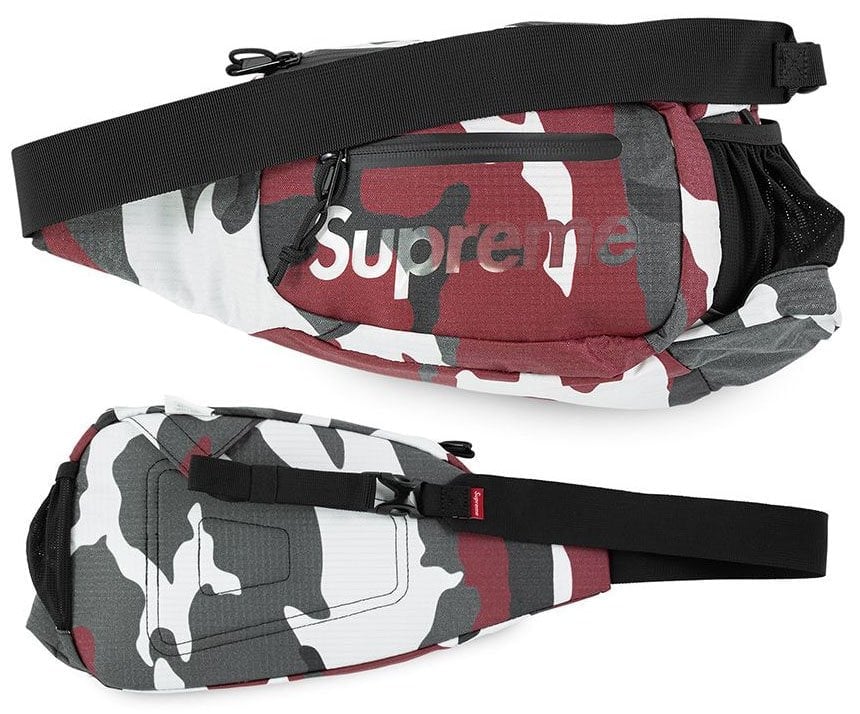 A streetwear staple, Supreme's sling shoulder bag comes in a new camo-print design