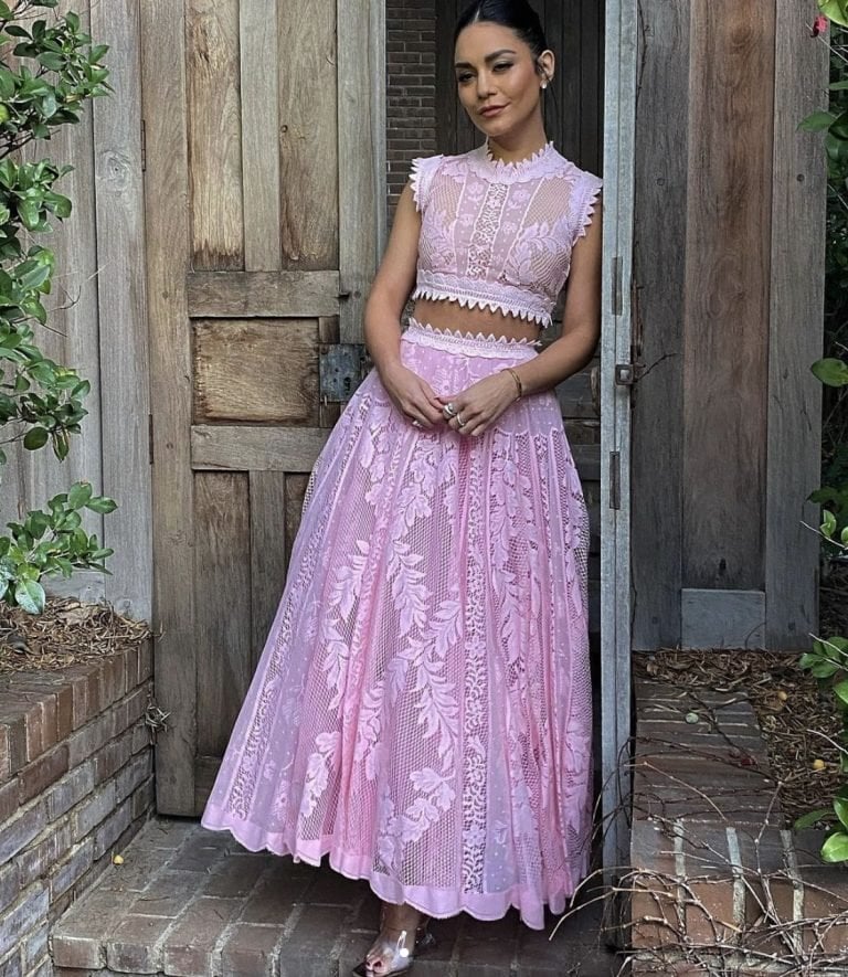 Vanessa Hudgens Announces 2022 SAG Nominees in Giambattista Valli Pink