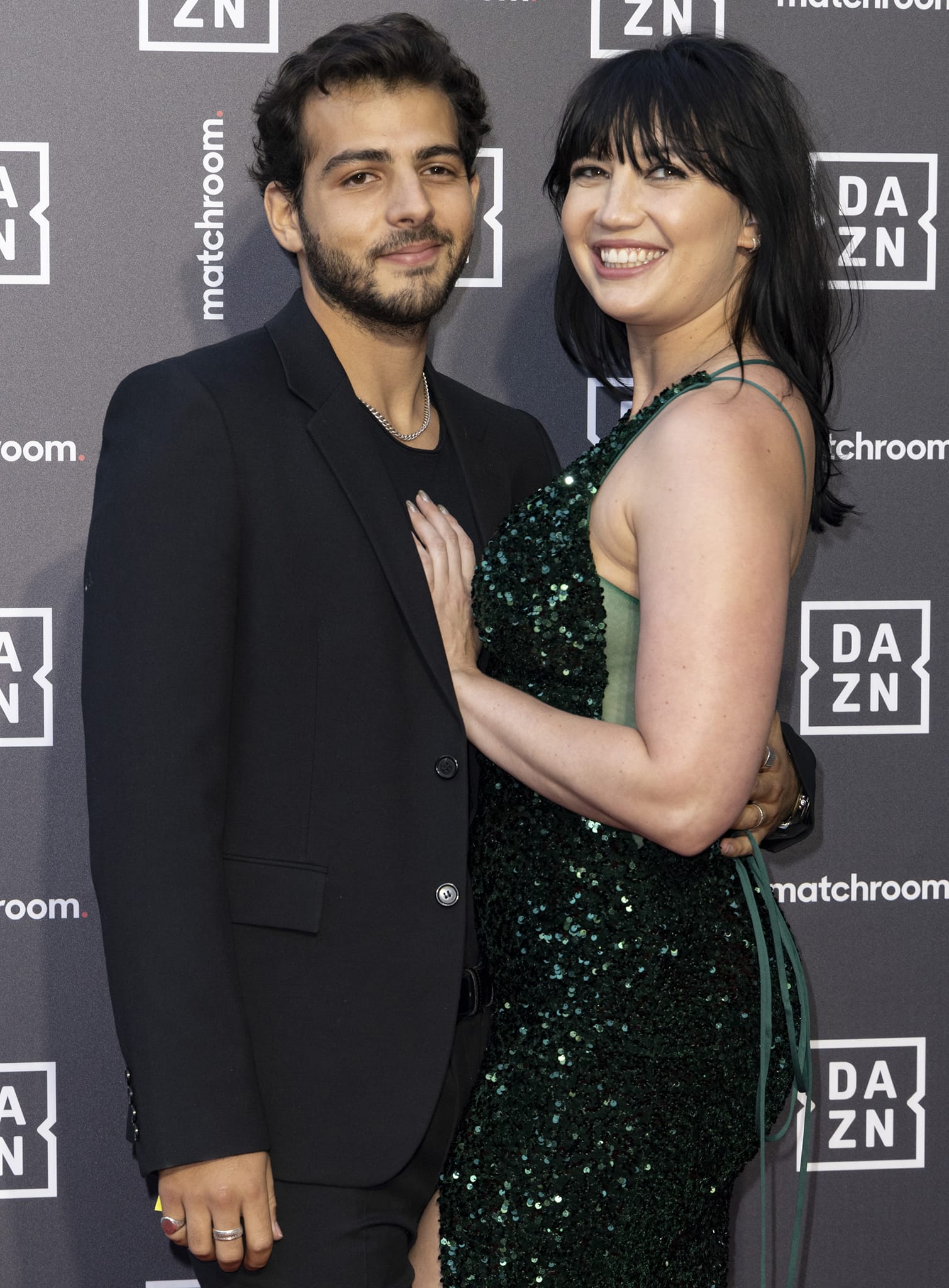 Jordan Saul and Daisy Lowe attend the Dazn x Matchroom VIP Launch Event in London on July 26, 2021