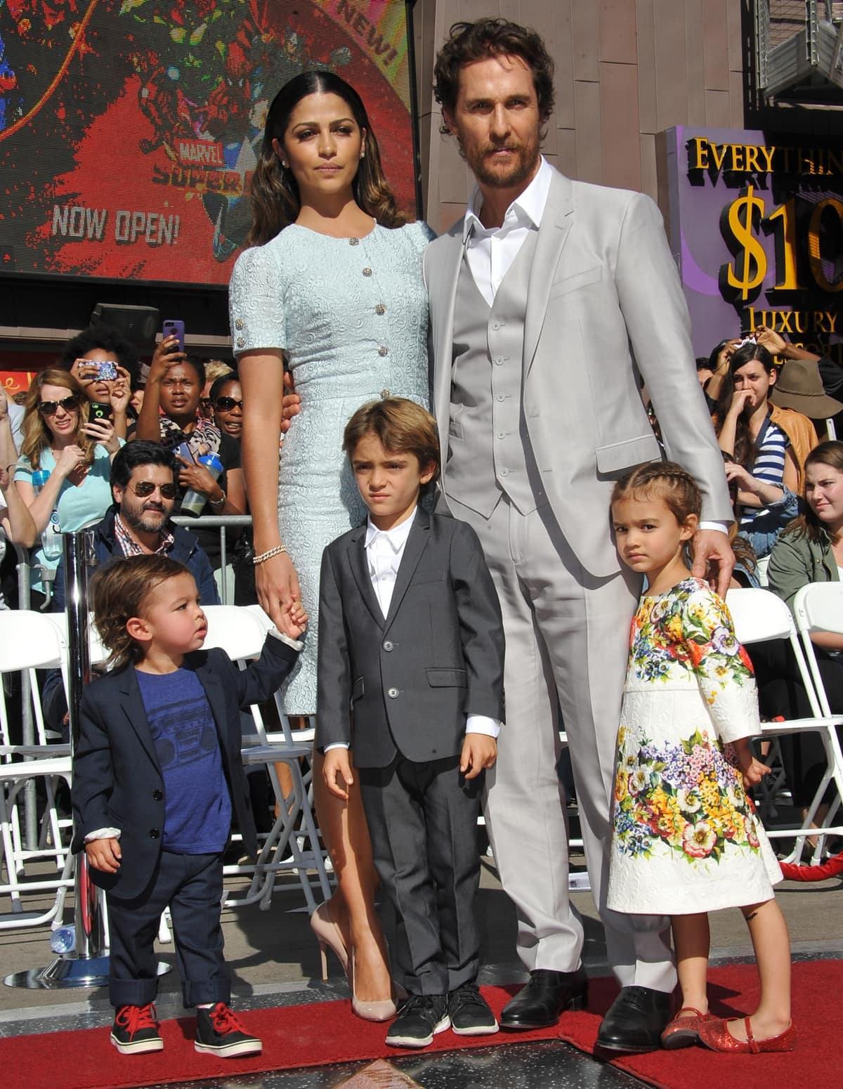 Matthew McConaughey was joined by his wife Camila Alves, their daughter Vida, and their sons Levi and Livingston while receiving his star on the Hollywood Walk of Fame on November 17, 2014, in Hollywood