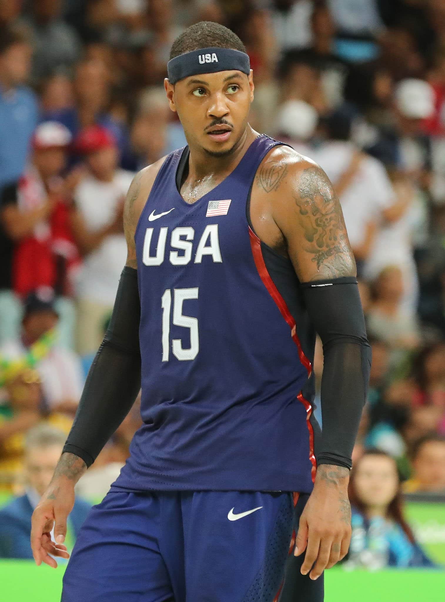 Carmelo Anthony played in the Olympics for the US national team a record four times