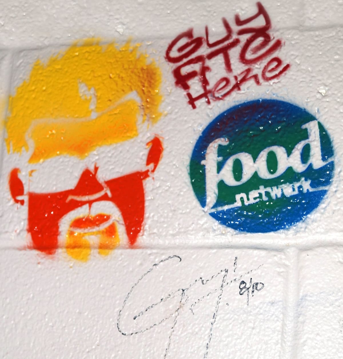 Celebrity chef Guy Fieri signed the wall at Quahog's Seafood Shack and Bar in Stone Harbor, NJ, after the restaurant was featured on the Food Network show Diners Drive-Ins and Dives