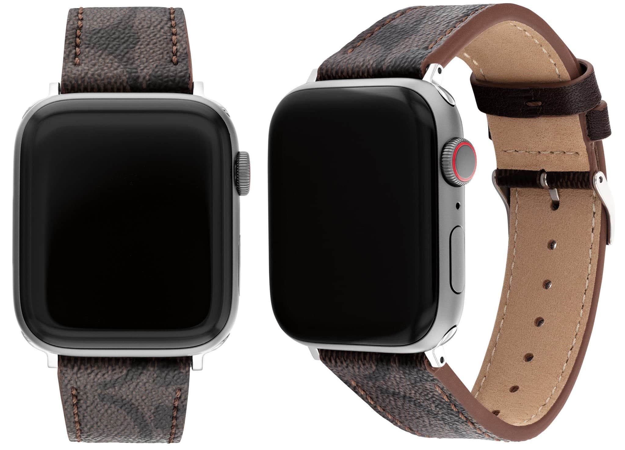 A classic design from a mid-range luxury brand, this Apple Watch strap is made with Coach's signature coated canvas