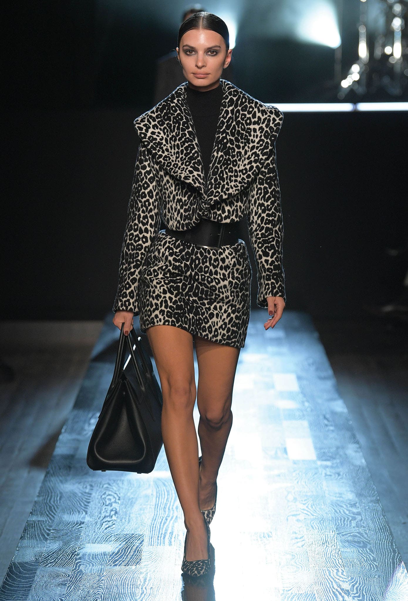 Emily Ratajkowski walking for Michael Kors during New York Fashion Week