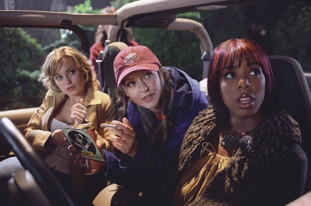Monica Keena as Lori Campbell, Katharine Isabelle as Gibb Smith, and Kelly Rowland as Kia Waterson in the 2003 American slasher film Freddy vs. Jason
