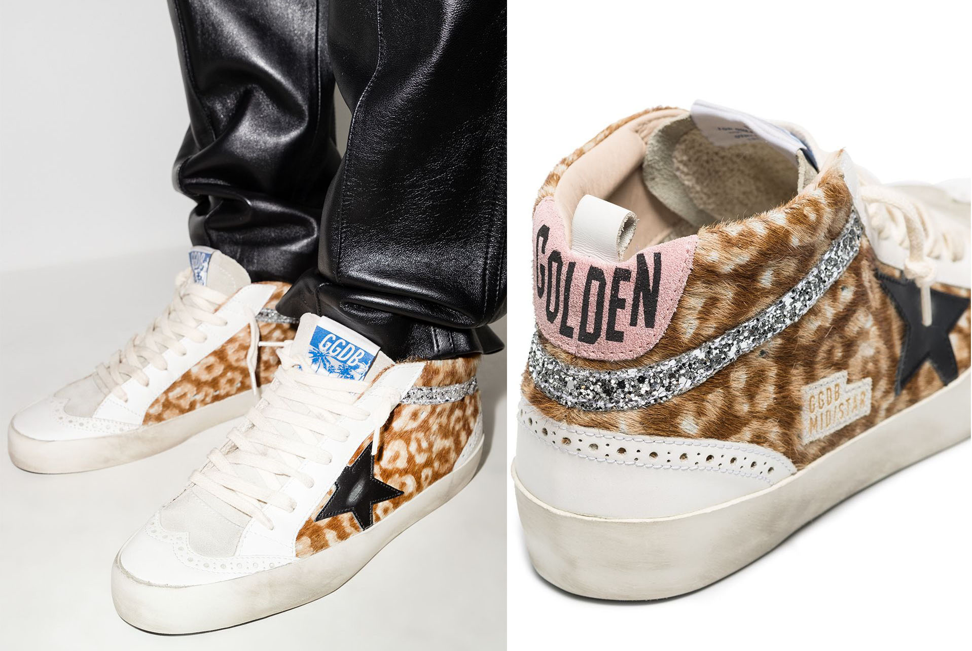 Inspired by 'perfect imperfections' alongside traditional craftsmanship, these multi-paneled Golden Goose sneakers feature the signature distressed-effect and star-patch detailing