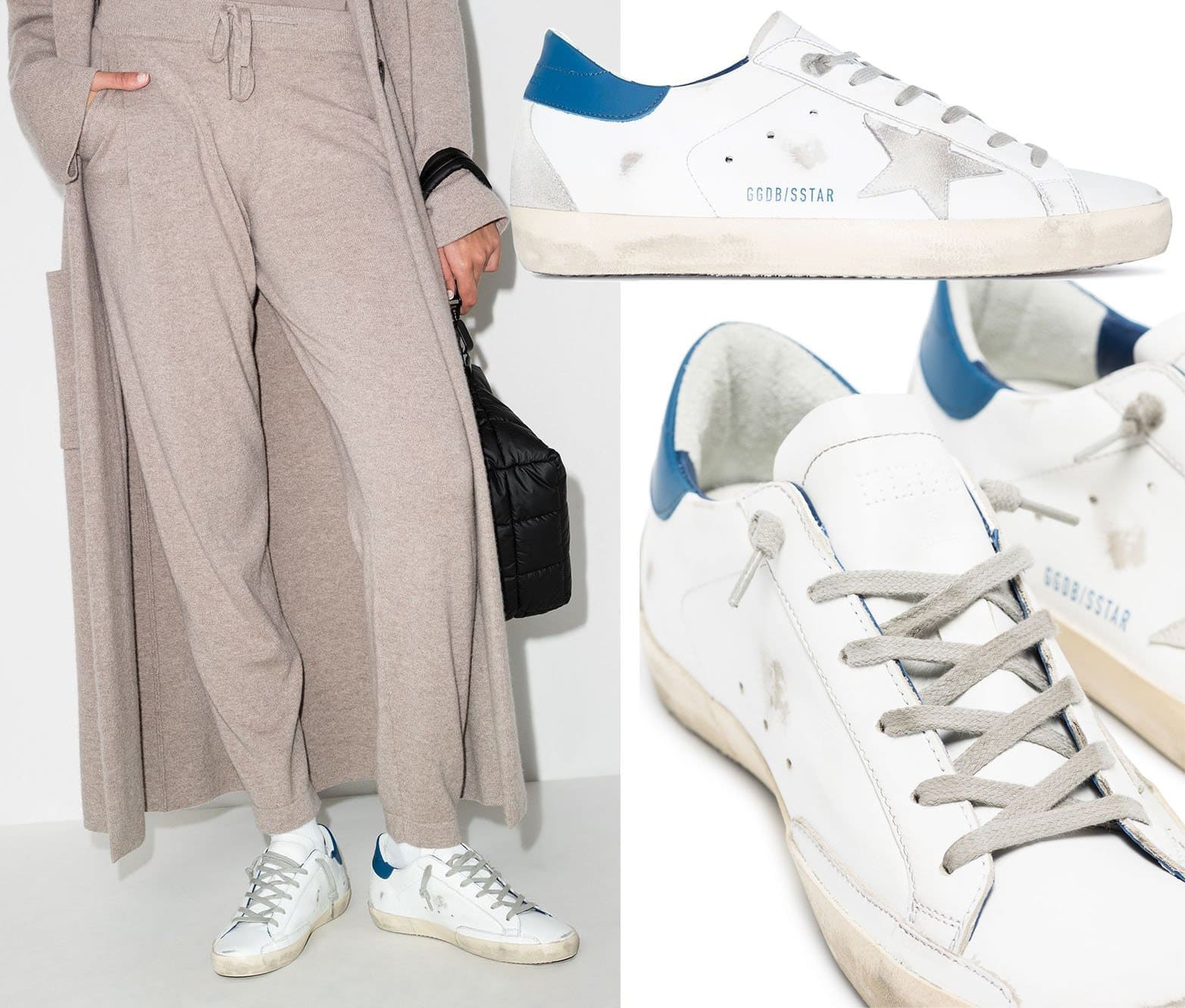 A classic celebrity-favorite, these Super Star sneakers are easily recognizable with Golden Goose's signature distressed aesthetic and star patches