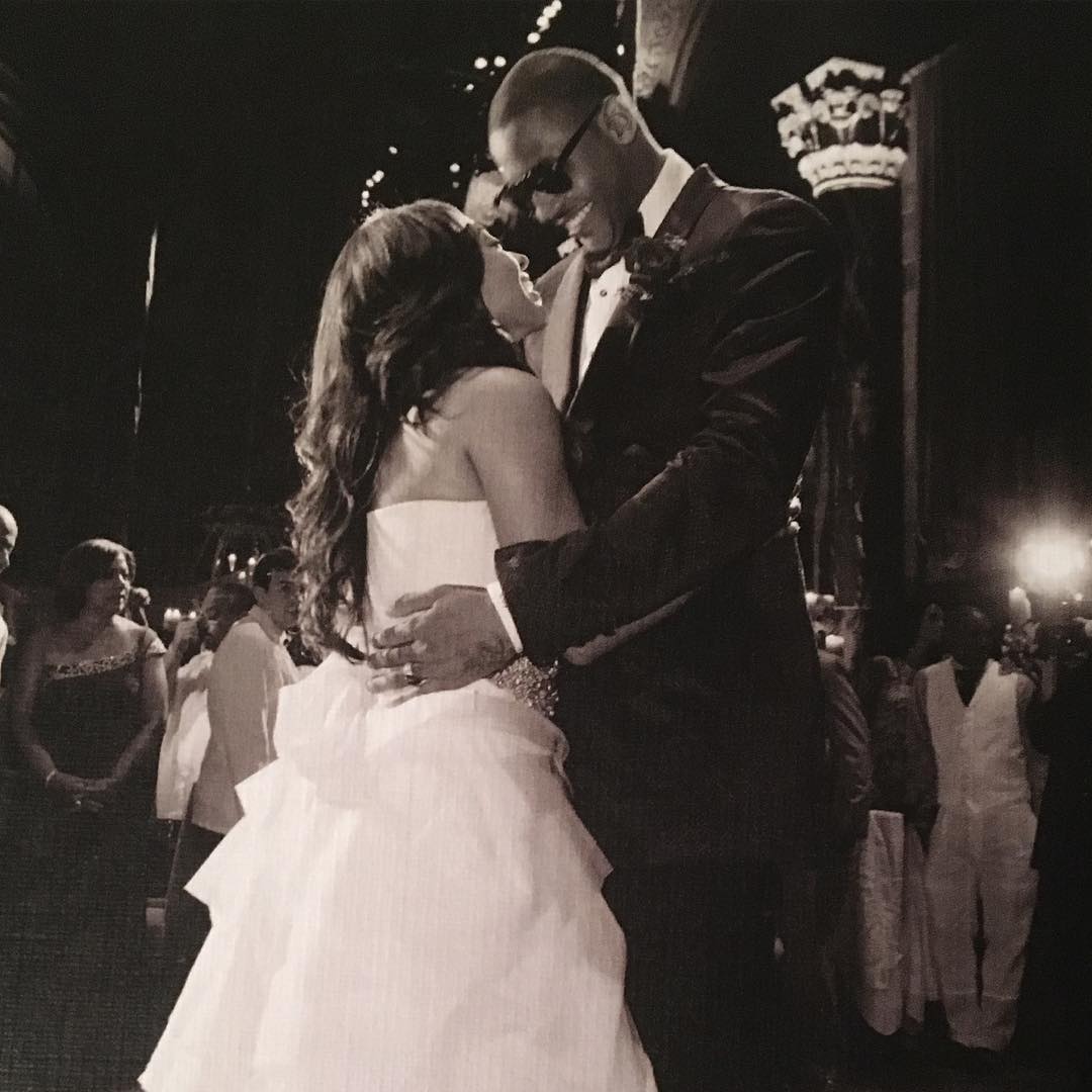 La La and Carmelo Anthony share a loving moment during their magical 2010 wedding