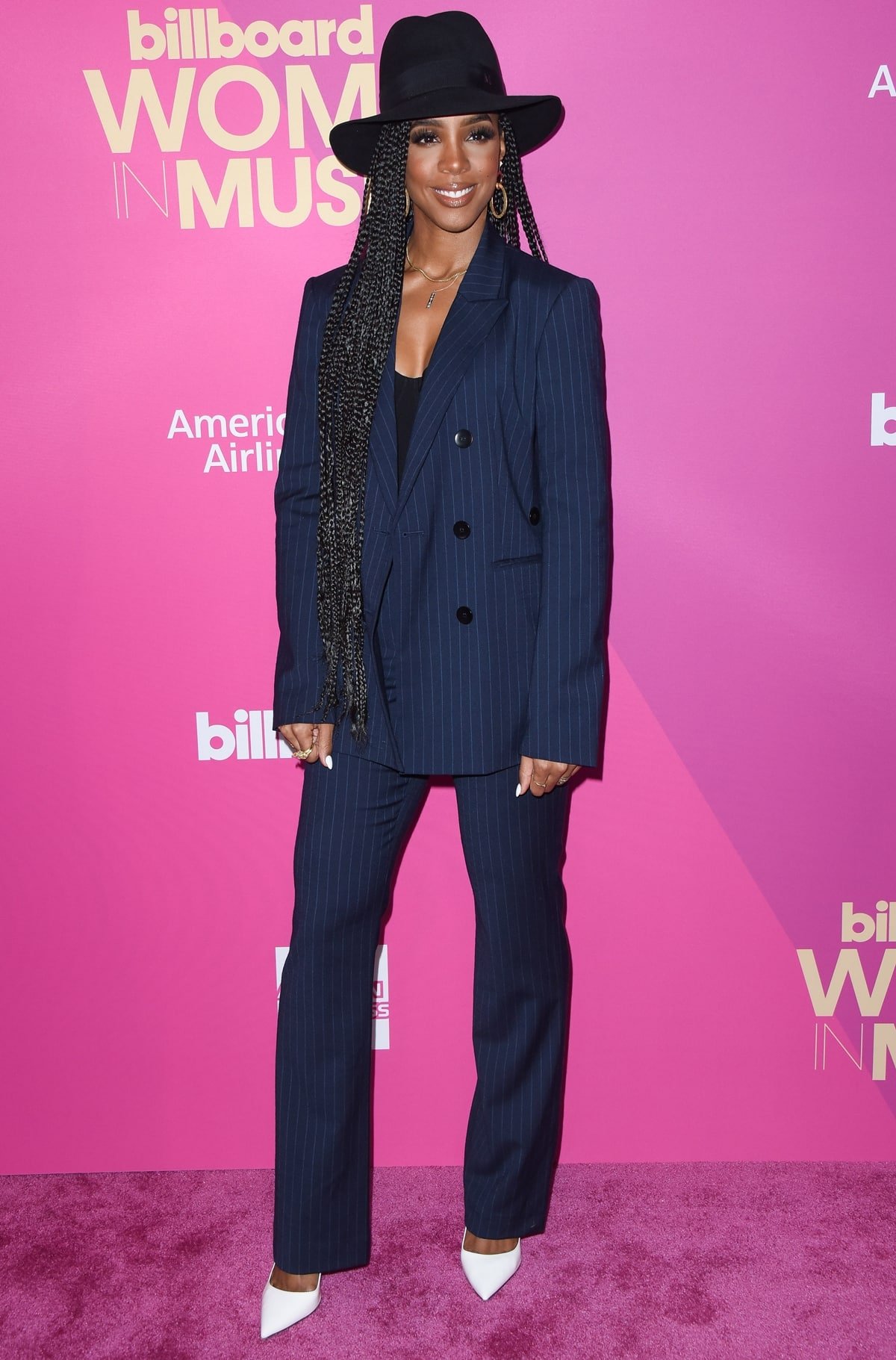 Singer Kelly Rowland in a suit from the Tibi Fall 2017 RTW Collection at the Billboard Women In Music 2017
