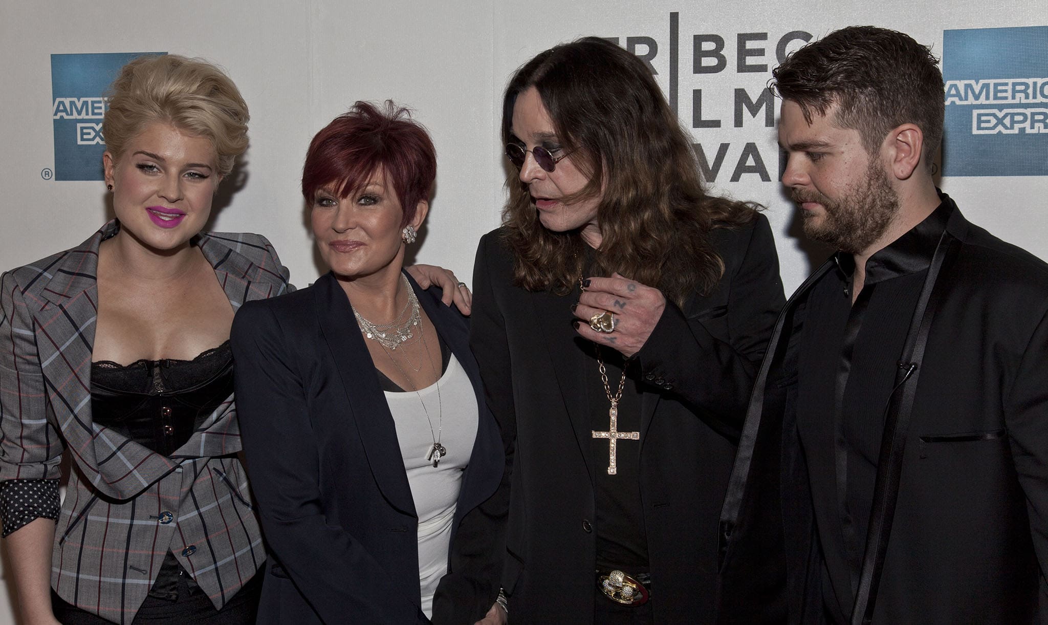 Kelly Osbourne with mom Sharon, dad Ozzy, and brother Jack pictured in 2011 at the premiere of God Bless Ozzy Osbourne during the 10th annual Tribeca Film Festival