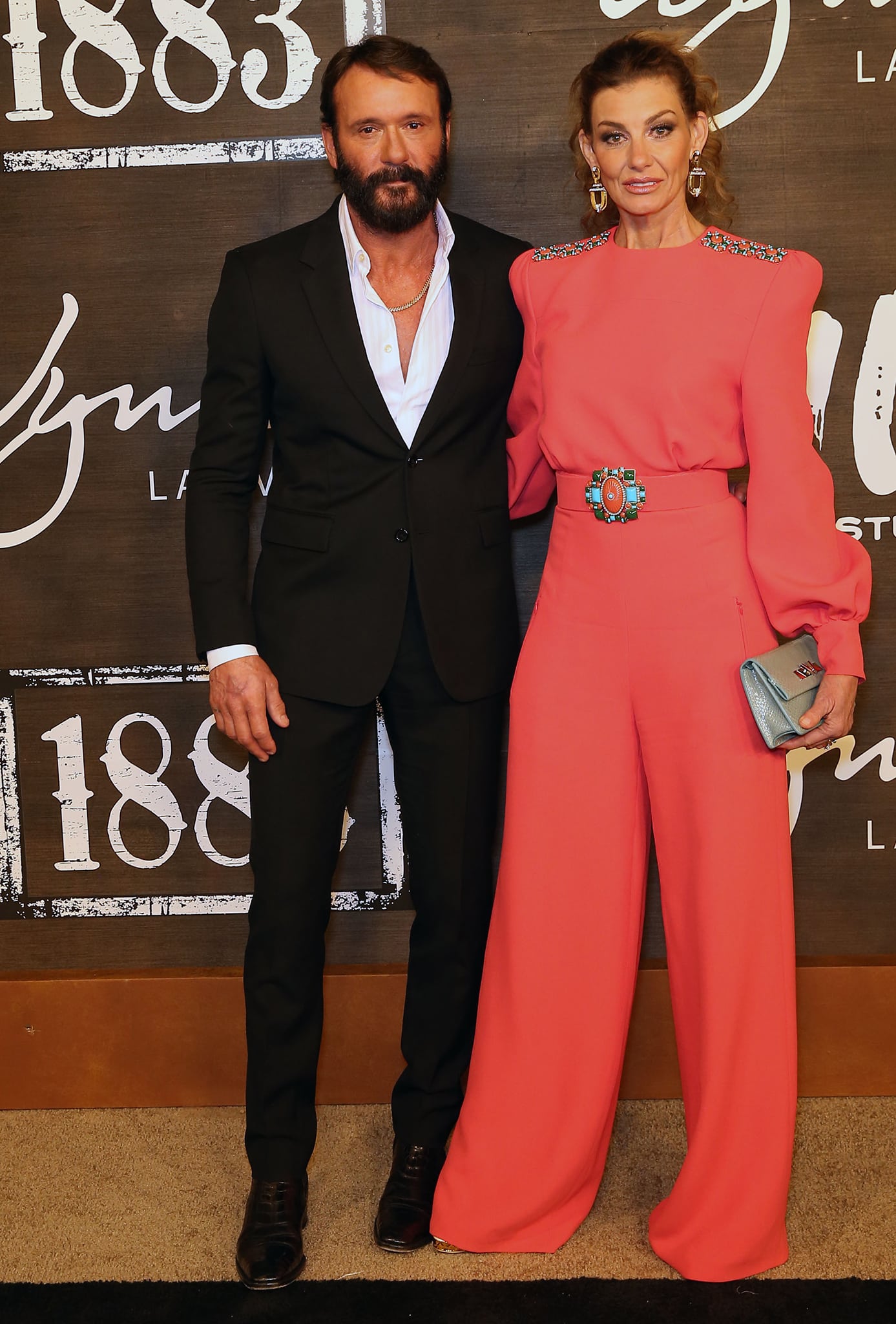 Husband and wife duo Tim McGraw and Faith Hill at the 1883 world premiere held at Wynn Las Vegas on December 12, 2021