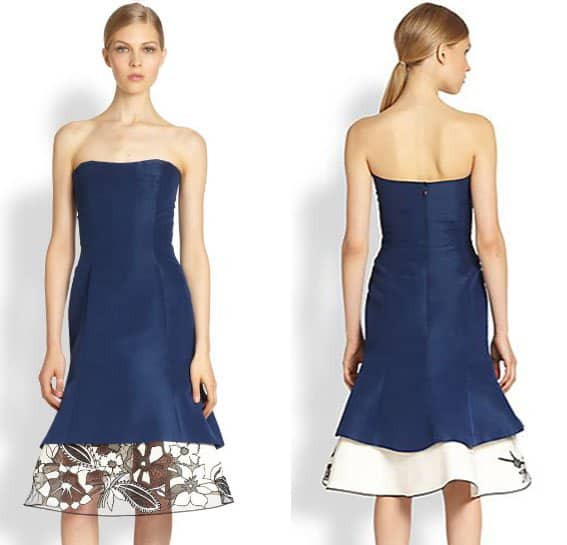 Carolina Herrera Silk Faille Strapless Dress