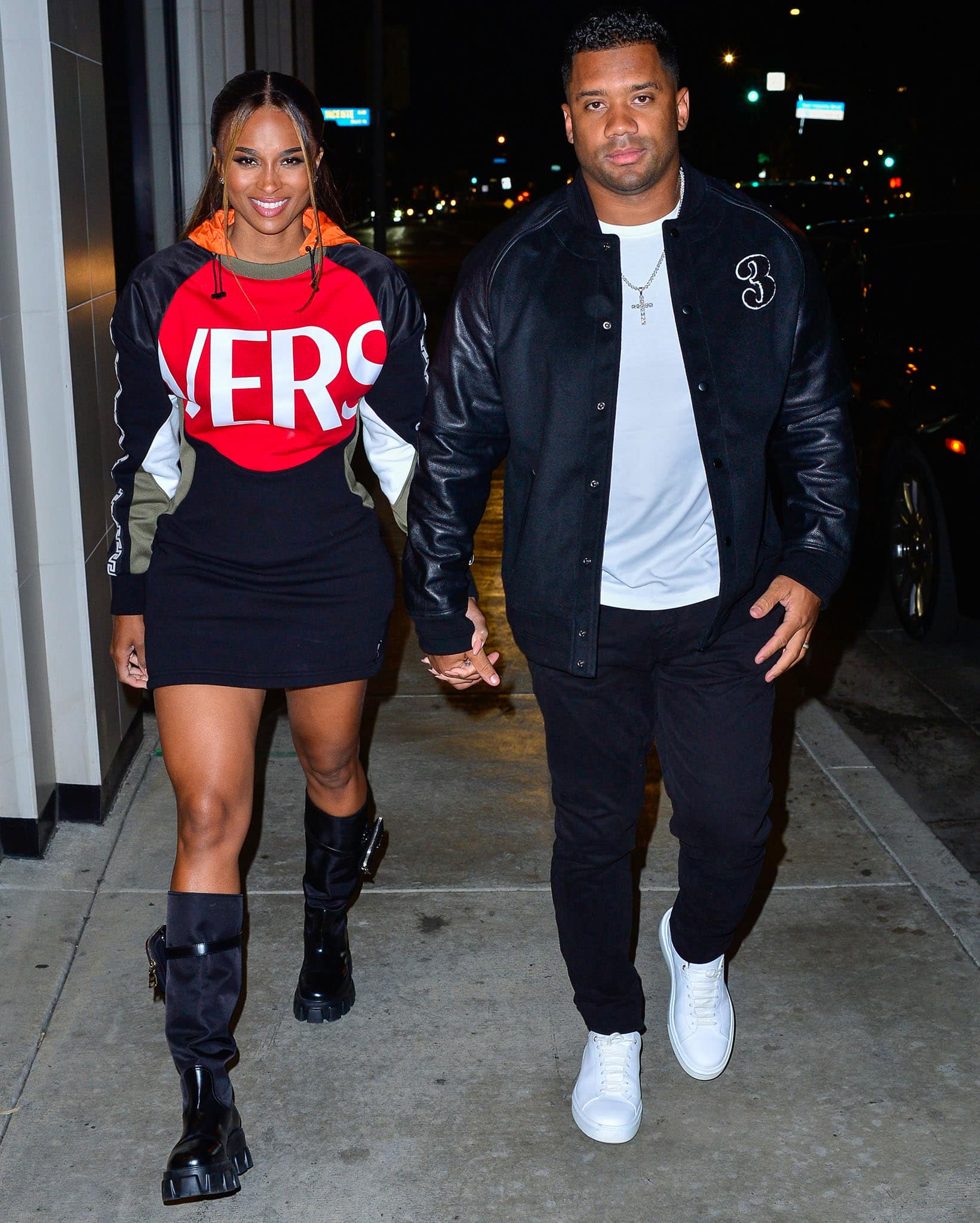 Ciara and Russell Wilson swap their formal wear for chic streetwear following their Jimmy Kimmel Live! appearance