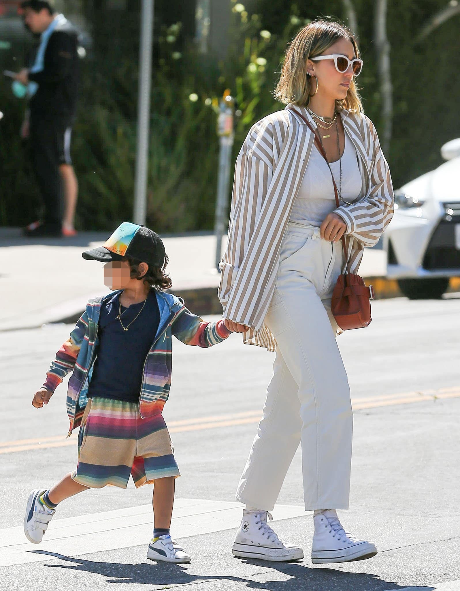 Jessica Alba heads to lunch with son Hayes in Los Angeles on March 12, 2022